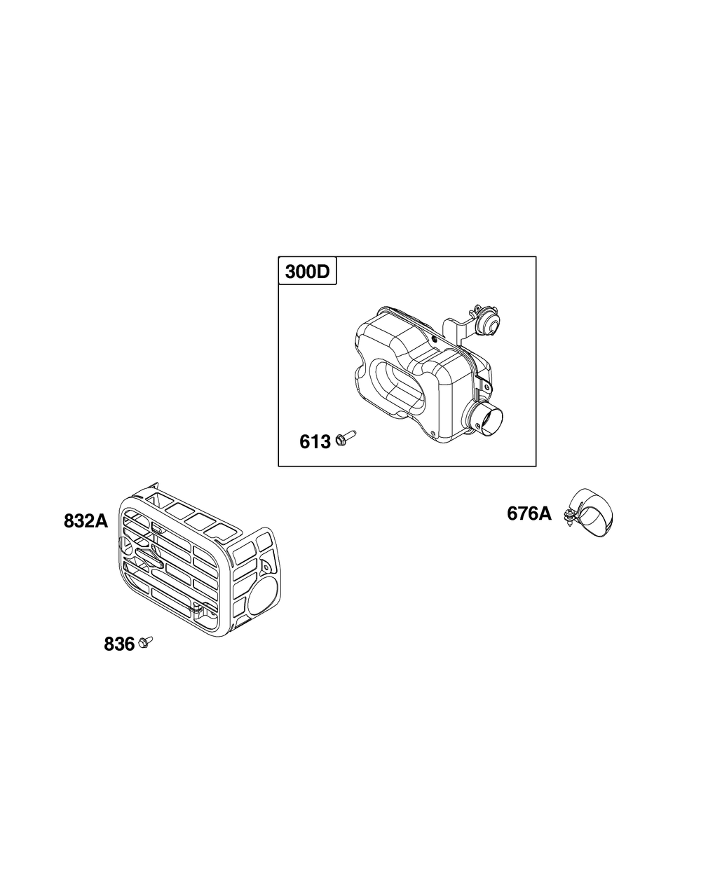 Exhaust Group Diagram and Parts List for 103M02-0118-H5 100000 - 19Z999 Briggs and Stratton Engine